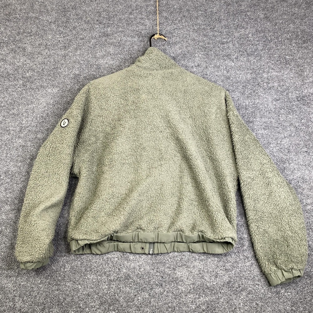 Vuori Sherpa Fleece Jacket Womens Medium Green Full Zip Lined Pockets Cozy - Picture 9 of 12